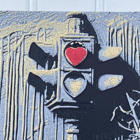 Scary Girl Wall Art, Creepy Girl Art, Creepy Girl Red Heart - Picture 2 of 10